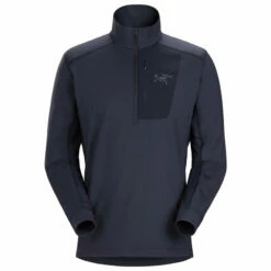 Arc'teryx Men's Rho LT Zip Neck - Black Sapphire