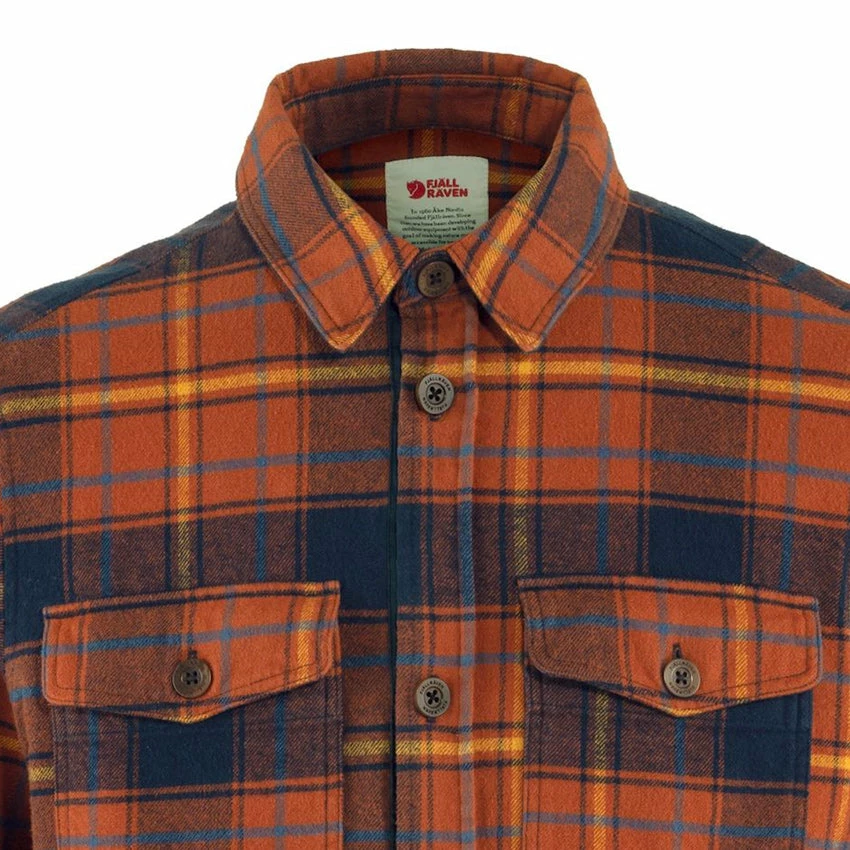 FJÄLLRÄVEN Men's Övik Lite Padded Shirt - Autumn Leaf / Dark Navy - Image 2