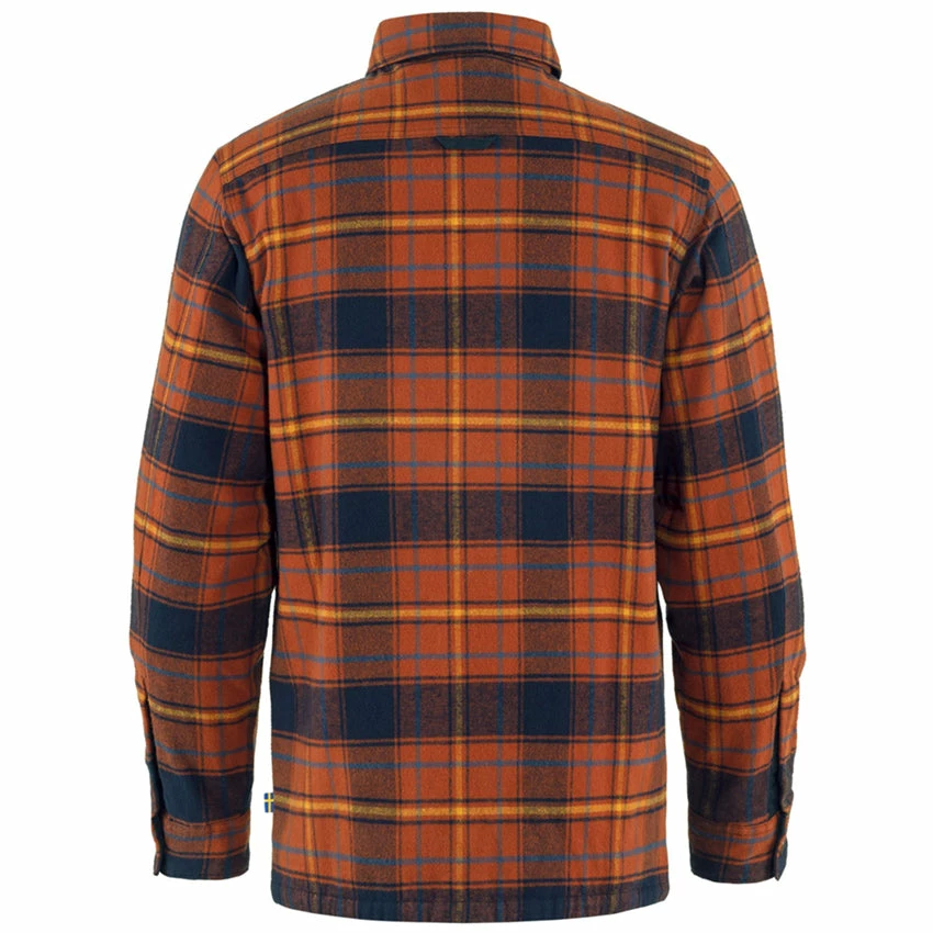 FJÄLLRÄVEN Men's Övik Lite Padded Shirt - Autumn Leaf / Dark Navy - Image 3