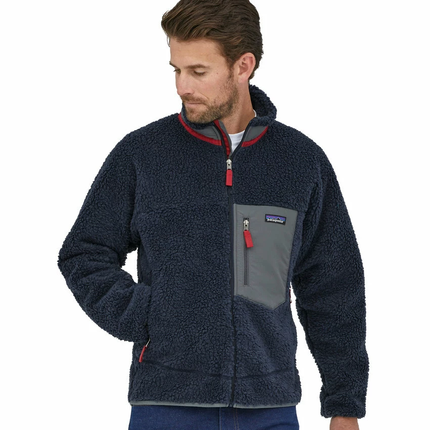 Patagonia Men's Classic Retro-X Jacket - New Navy W/Wax Red - Image 3