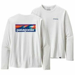 Patagonia Men's L/S Capilene Cool Daily Graphic Shirt - Waters - Boardshort Logo: White