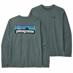 Patagonia Men's Long Sleeved P-6 Logo Responsibili-Tee - Nouveau Green