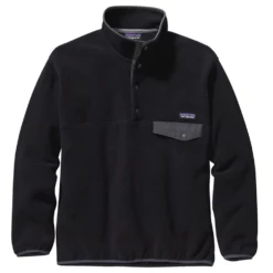 Patagonia Men's Synchilla Snap-T Fleece Pullover - Black W/Forge Grey