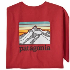 Patagonia Men's Line Logo Ridge Pocket Responsibili-Tee - Sumac Red