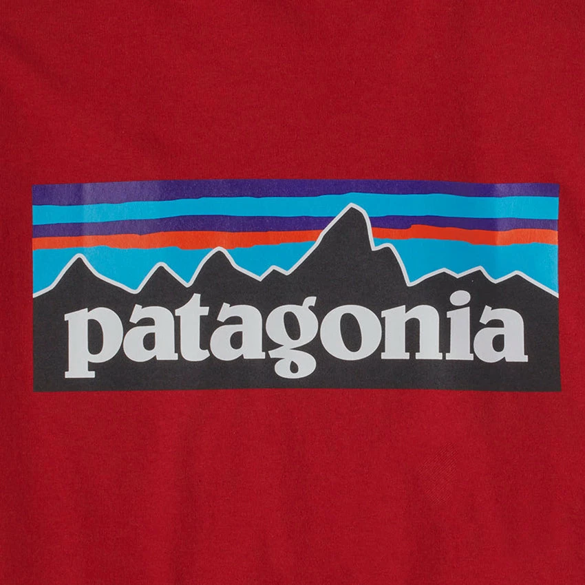 Patagonia Men's Long Sleeved P-6 Logo Responsibili-Tee - Sumac Red - Image 3