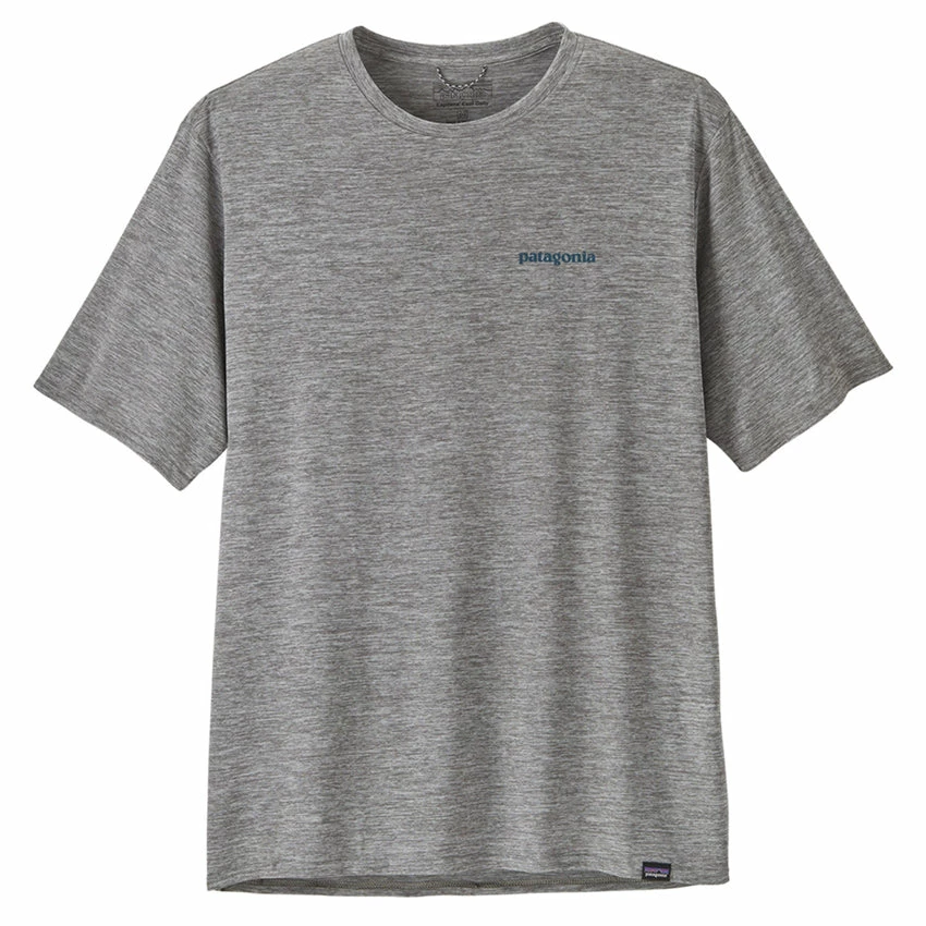 Patagonia Men's Capilene Cool Daily Graphic Shirt - Waters - Boardshort Logo Abalone Blue: Feather Grey - Image 4