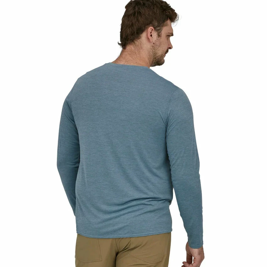 Patagonia Men's L/S Capilene Cool Daily Graphic Shirt - Line Logo Ridge Stripe: Light Plume Grey X-Dye - Image 3