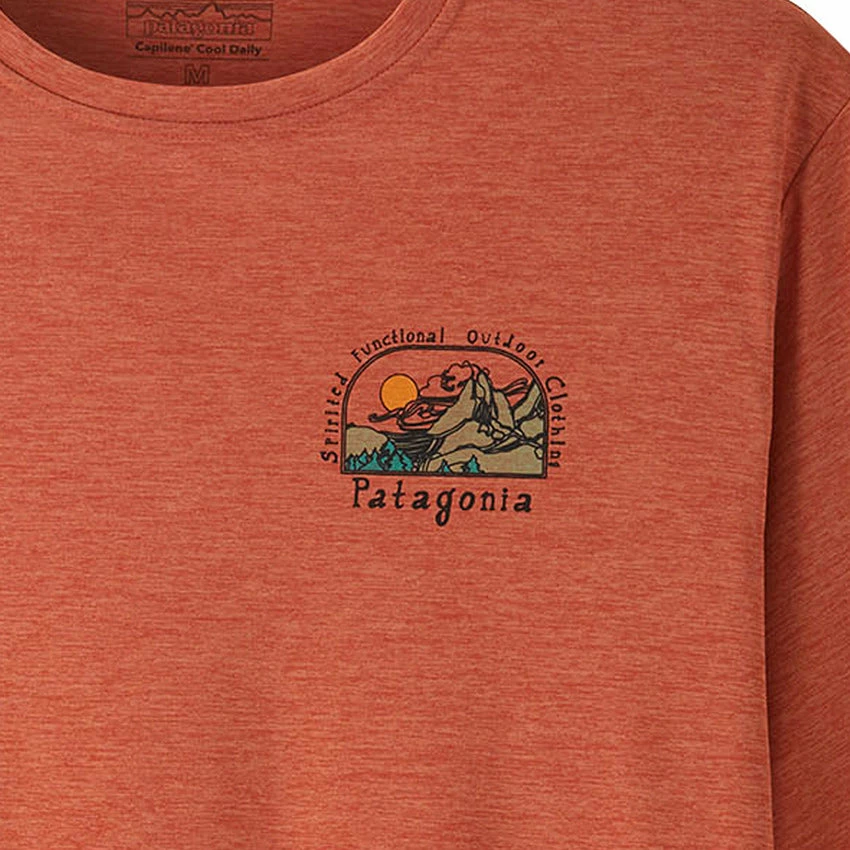 Patagonia Men's Capilene Cool Daily Graphic Shirt - Lands - Lost And Found: Quartz Coral X-Dye - Image 3