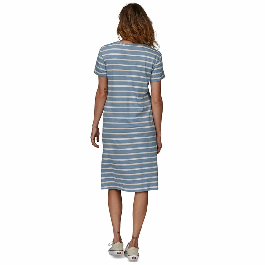 Patagonia Women's Regenerative Organic Certified Cotton T-Shirt Dress - Sunset Stripe: Light Plume Grey - Image 5