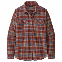 Patagonia Women's LS Organic Cotton Fjord Flannel Shirt - Ice Fjord: Fox Red