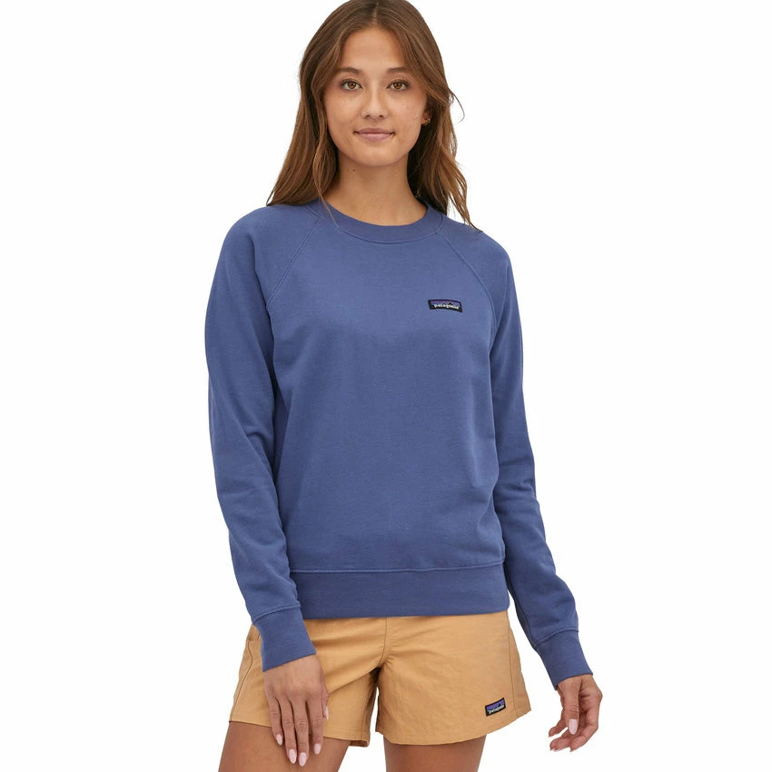 Patagonia Women's P-6 Logo Label Organic Crew Sweatshirt - Current Blue - Image 4