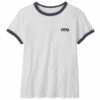 Patagonia Women's P-6 Label Organic Ringer Tee - White