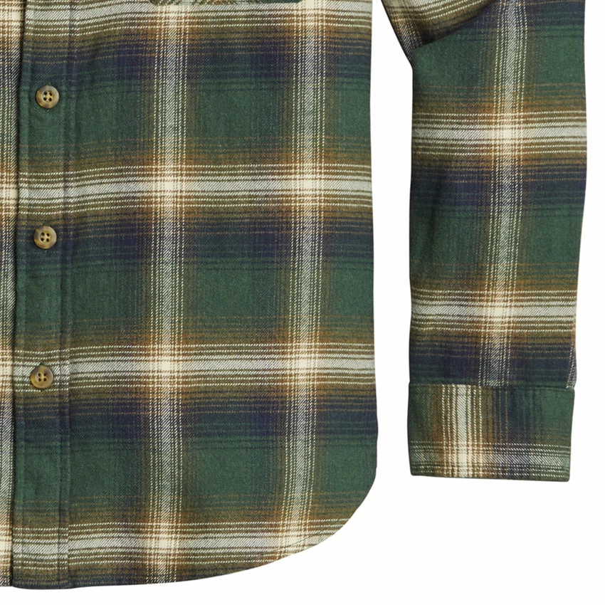 Pendleton Burnside Flannel Shirt - Green/Navy/Olive Plaid - Image 3