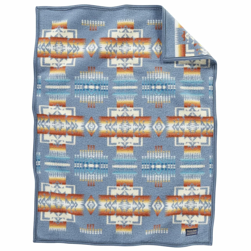 Pendleton Jacquard Crib Baby Blanket - Chief Joseph Slate