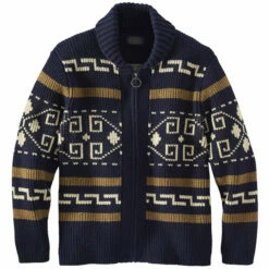 Pendleton Original Westerley Cardigan - Navy/Brown