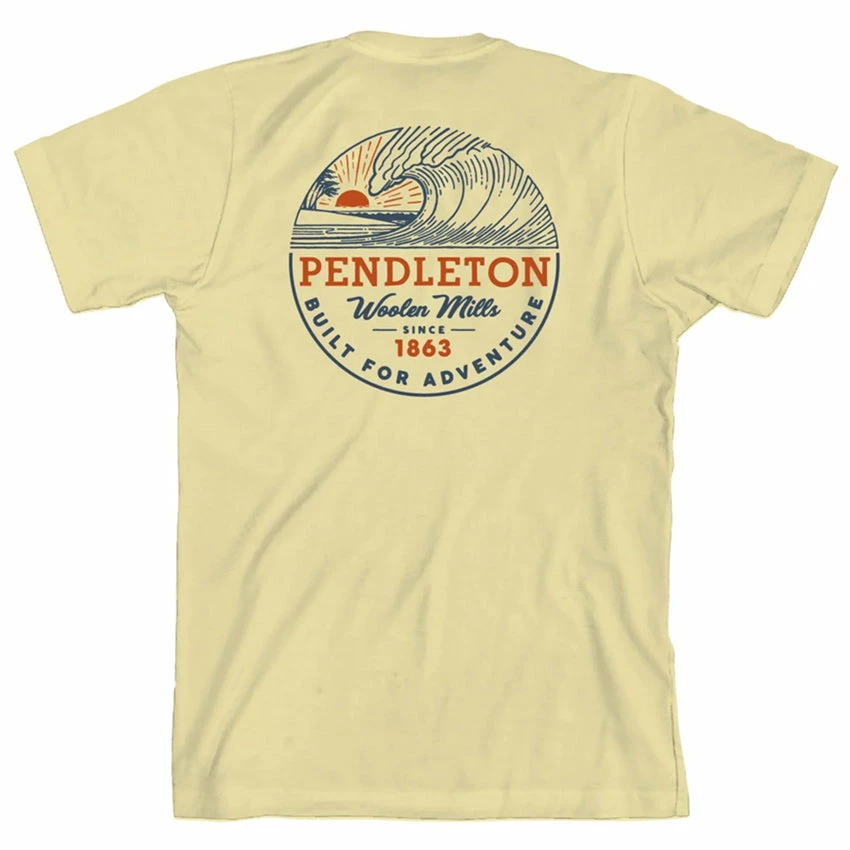 Pendleton Adventure Wave Graphic Tee - Banana Cream/Navy