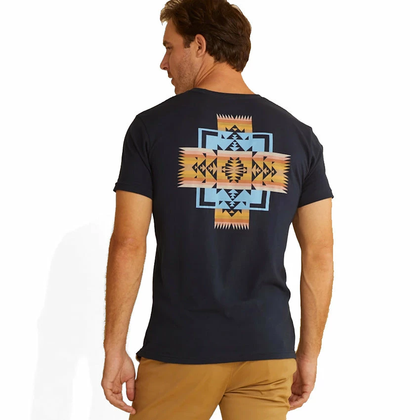 Pendleton Chief Joseph Graphic Tee - Midnight Navy/Light Orange - Image 2